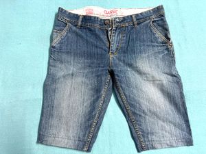 Navy Blue Denim Shorts Size:30 Inch