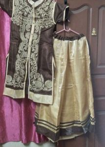 Vintage Gold Midi Skirt