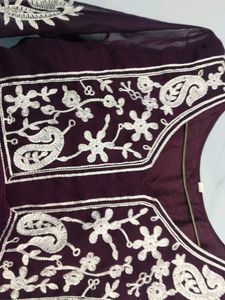 Embroidered Sheer Tunic Top