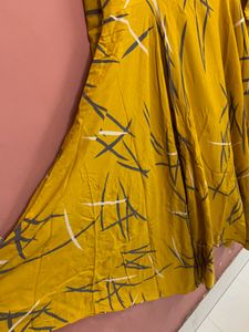 Mustard printed Anarkali Kurta