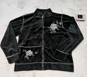 Erika Velour Floral Jacket