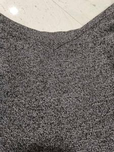 Gray Long Sleeve Offshoulder Top