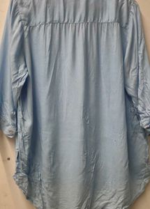 Light Blue 3/4 Sleeve Tunic Top