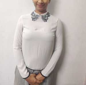 White Floral Blouse