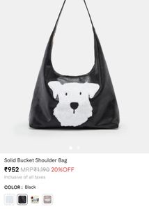 Dog Applique Shoulder Bag