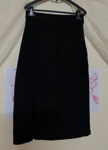 Black A-Line Midi Skirt