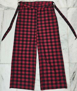 Red &amp; Black Plaid Wide Leg Pants
