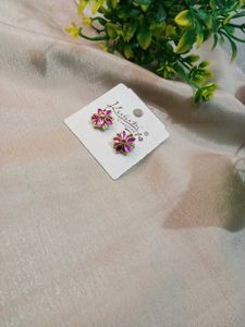 Flower Kundhan Ear Studs