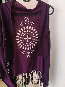 Purple Fringed Vest