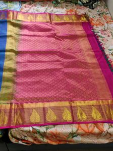 Elegant Blue &amp; Pink Saree