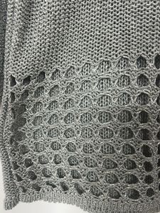 Silver Knit V-Neck Sweater