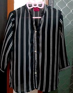 Striped 3/4 Sleeve Shirt For Women