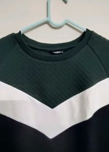 Zudio Green Colorblocked Sweatshirt