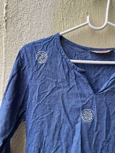 New 😍Embroidered Blue Kurta