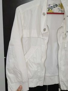 Exported Stylish White Moto Jacket