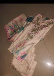 White Floral Kurti