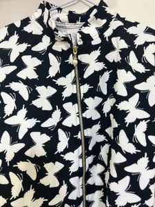 Butterfly Print Long Sleeve Blazer