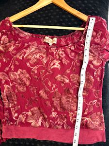 Floral Velvet Bardot  Top