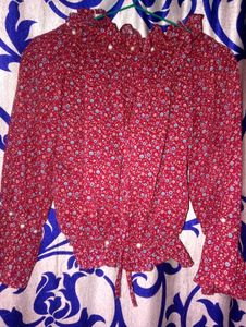 Red Floral Top