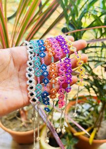 3 Boho Beaded Flower Anklets - Handmade