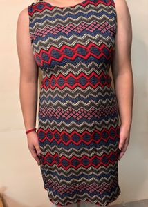 Retro Zigzag Print Dress