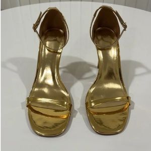 Mango Mid Top Gold Heels