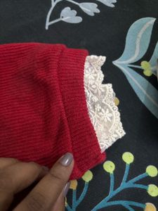 Red Corduroy Cardigan