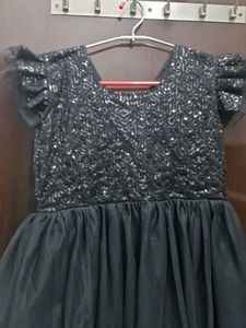 Black Sequin Tulle Party Dress