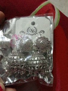 silver oxidised earrings