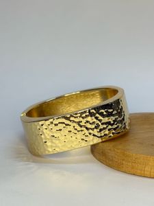 Gold Textured Bangle Bracelet