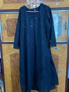 Chikankari Elegant Black Kurta XXL