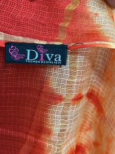 Orange Tie-Dye Dupatta