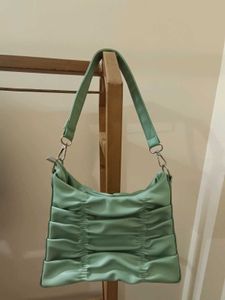 Sage Green Ruched Shoulder Bag