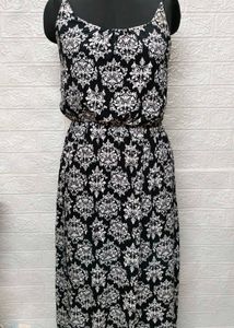 New Floral Black Midi Dress/ Imported Surplus
