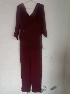 Wine Colour Jumpsuit Kazo Brand Like New