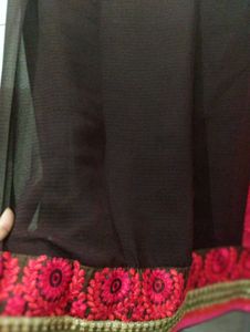 Elegant Red Saree(Georgette)