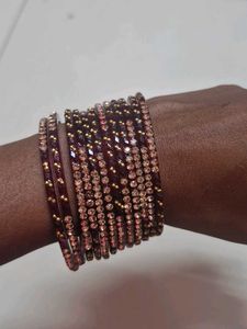 Red &amp; Gold Sparkle Bangle Set