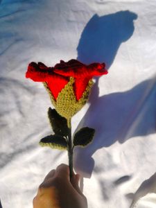 Crochet Red Rose