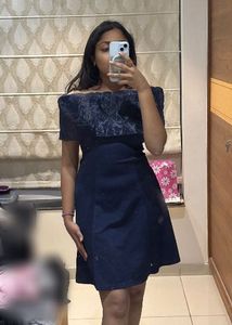 NAVY BLUE MINI DRESS- Size - S