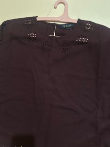 Maroon Cutout Top