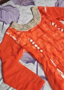 Orange Layered  Dress👗