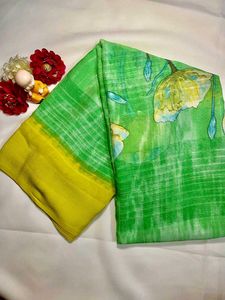Elegant Green Floral Saree