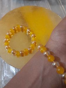 Yellow-Gold Beaded Bracelet Set Of 2