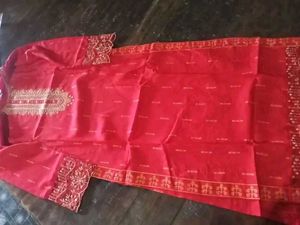 Red Embroidered Kurta Set