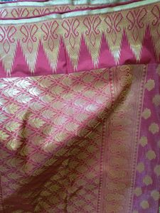 Reddish Maroon Saree and stitched blouse