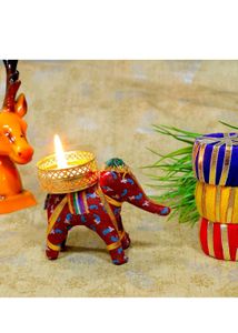 Red &amp; Pink Elephant Tealight Candle Holders ✨