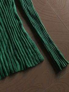 Green Ribbed Long Sleeve Top