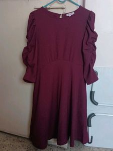 midi ballon sleeves dress