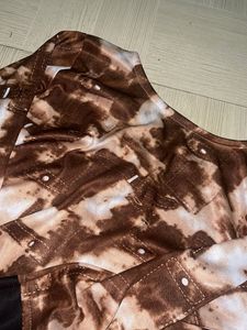 Brown Abstract Print Dress