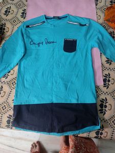 Blue Tshirt With Full Sleeves